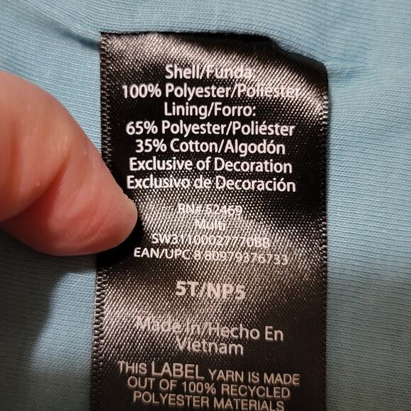 Swiss Tech Toddler Full Zip Blue Hooded Rain Jacket - Size 5T - Picture 8 of 8